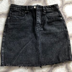 Black denim skirt